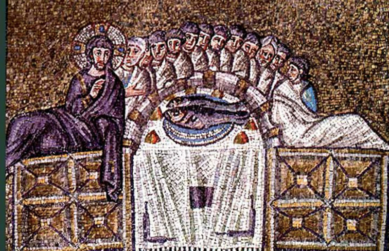 Abendmahl, Mosaik San Apollinare Nuovo, Ravenna