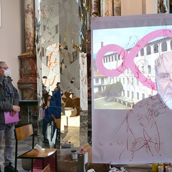 Alfred Strigl; Videobotschaft Michelangelo Pistoletto St. Andrä Kirche: Kunst-Aschermittwoch, 17. Februar 2021, Foto: Nora Ruzsics