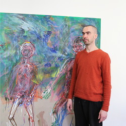 Guillaume Bruere, Dead & Alive. Alte Meister, 2021,  Ausstellungsaufbau. Foto: KULTUM/Johannes Rauchenberger
