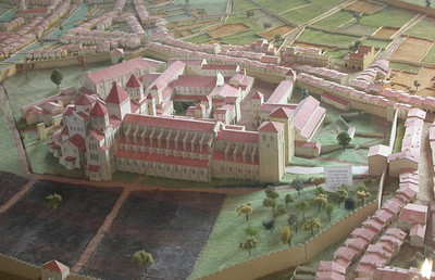 Modell von Cluny III, 1088-1130, nach einem Druck aus dem 18. Jahrhundert