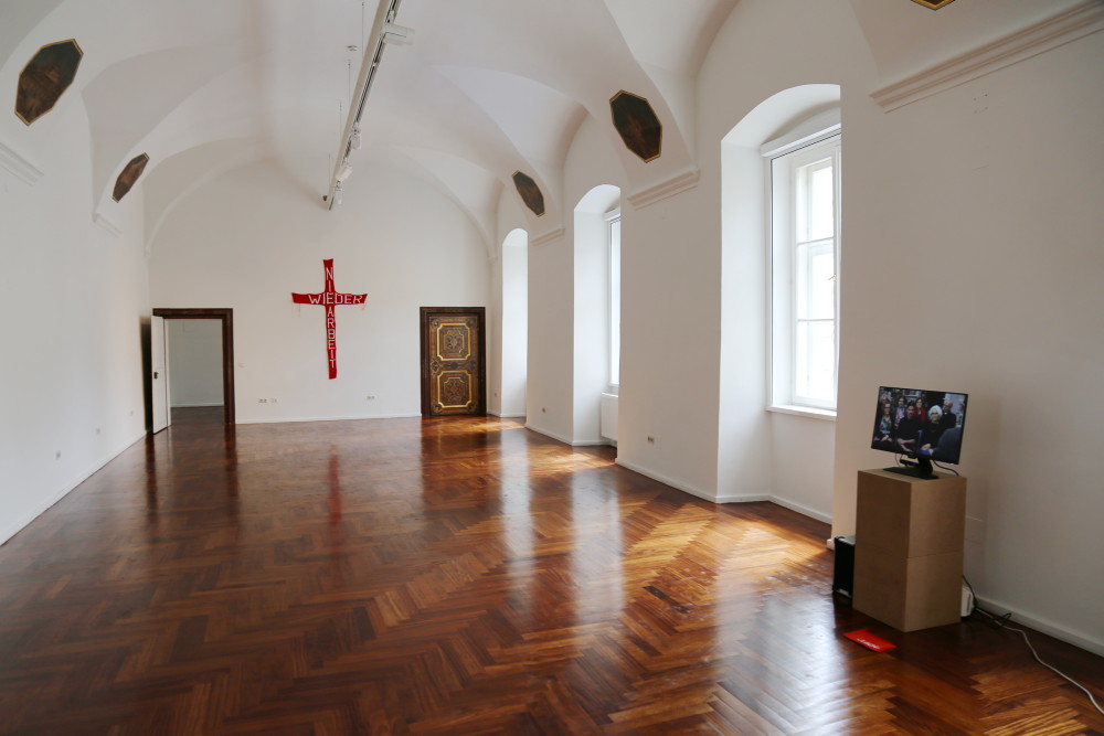 Alexander Tschernek: NIE WIEDER ARBEIT. Botschaften vom anderen Leben,Videoinstallationen bei Galerientag ??aktuelle kunst in graz, 14.-16. Mai 2021