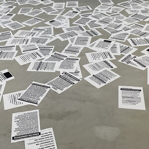 Oliver RESSLER (*1970)Fly Democracy, 2007verschiedene Ma?e cmVideoinstallation, Video 05:18 sec; Flugbl?tterEd.1/5+I A.P.KULTUMUSEUM Graz, Sammlung Wolf WN: 54001