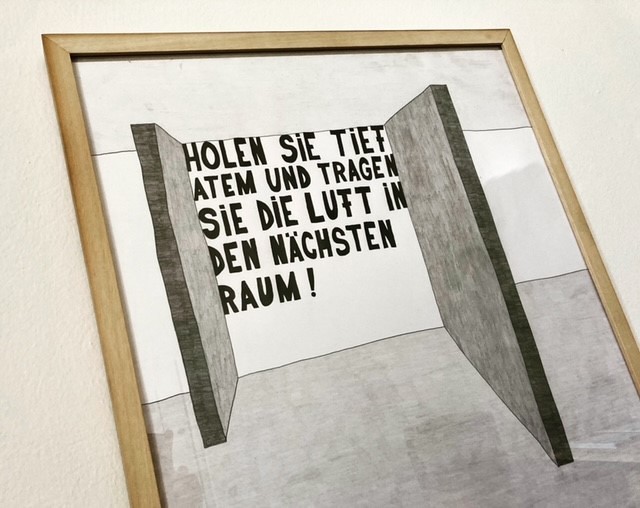 EINATMEN - AUSATMEN, Werner Reiterer, ohne Titel, 1997, (aus der Serie: Die gezeichneten Ausstellungen). Foto: KULTUM