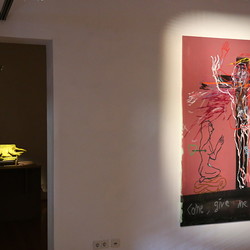 Guillaume Bruere, Dead & Alive. Alte Meister, 2021,  Ausstellungsaufbau. Foto: KULTUM/Andrea Hopper