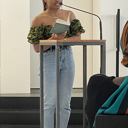 'language crosses borders': Tage der afrikanischen Literaturen: KULTUM Graz und Kunsthaus Graz, 5.?7. Mai 2023 Precious Chiebonam Nnebedum bei ihrer Spoken Word Performance am Sonntag, 7. Mai