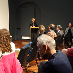 Eröffnungsabend der 4. Blumenbergtage zum Thema 'Überlebenskunst' und dem Werk 'Schiffbruch mit Zuschauer', 13. März 2026, KULTUM Graz,mit Barbara Rauchenberger, Thomas Ballhausen, Rüdiger Zill