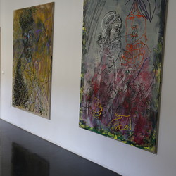 Guillaume Bruere, Dead & Alive. Alte Meister, 2021,  Ausstellungsaufbau. Foto: KULTUM/Andrea Hopper