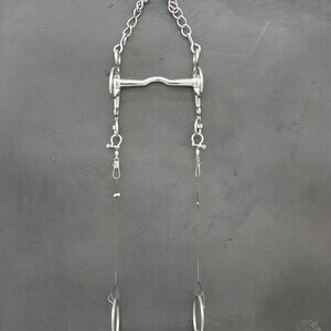 Anneliese Schrenk: Parallelwand, 2018, 330x750x16cm7 Frottagen/2007-2018, Metallobjekte/8 Haken 8 L?cher 8 B?gen/Schlachthausfreundmetallgeflecht (BH)/Kandare, Leder/Aussto?haut auf Keilrahmen/Interne Codes, Unfallautoscheibe/Jaguar/gr?n, Steinstab 