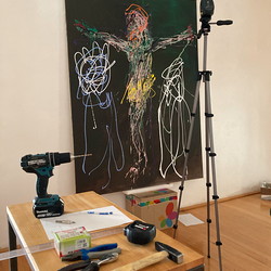 Guillaume Bruere, Dead & Alive. Alte Meister, 2021,  Ausstellungsaufbau. Foto: KULTUM/Andrea Hopper