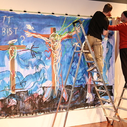Guillaume Bruere, Dead & Alive. Alte Meister, 2021,  Ausstellungsaufbau. Foto: KULTUM/Andrea Hopper