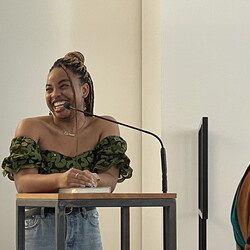 'language crosses borders': Tage der afrikanischen Literaturen: KULTUM Graz und Kunsthaus Graz, 5.?7. Mai 2023 Precious Chiebonam Nnebedum bei ihrer Spoken Word Performance am Sonntag, 7. Mai