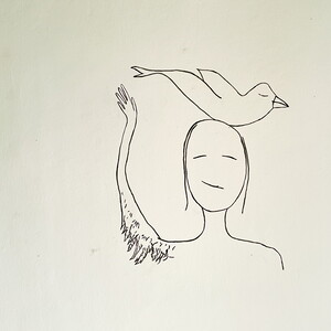 Ausstellung: 'SISTERS OF THE LABYRINTH' von Renate Kordon und Tamara Friebel, KULTUM Graz, 2. bis 23. März 2024Raum 1: Raumzeichnungen von Renate Kordon  Foto: Johannes Rauchenberger