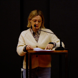 Doppelte Gäste: Thomas Ballhausen und Ferdinand Schmatz – 500 mg Orpheus Forte. | 17. November 2023 | Einführung: Barbara Rauchenberger  | Moderation des Gesprächs: Helwig Brunner. Foto: J. Rauchenberger