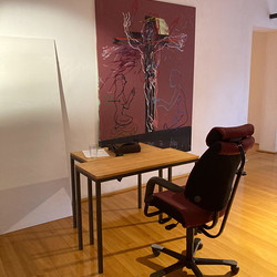 Guillaume Bruere, Dead & Alive. Alte Meister, 2021,  Ausstellungsaufbau. Foto: KULTUM/Andrea Hopper