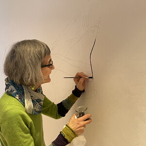 Aufbau der Ausstellung: 'SISTERS OF THE LABYRINTH' von Renate Kordon und Tamara Friebel, KULTUM Graz, 2.?23.M?rz 2024  Foto: Johannes Rauchenberger