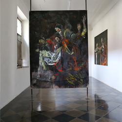 Guillaume Bruere, Dead & Alive. Alte Meister, 2021,  Ausstellungsaufbau. Foto: KULTUM/Andrea Hopper