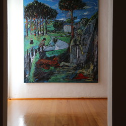 Guillaume Bruere, Dead & Alive. Alte Meister, 2021,  Ausstellungsaufbau. Foto: KULTUM/Andrea Hopper