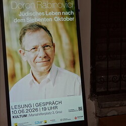 Doron Rabinovici: Jüdisches Leben nach dem Siebenten Oktober, KULTUM Graz, 10. Juni 2026