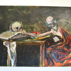 Guillaume Bruere, Dead & Alive. Alte Meister, 2021,  Ausstellungsaufbau. Foto: KULTUM/Andrea Hopper