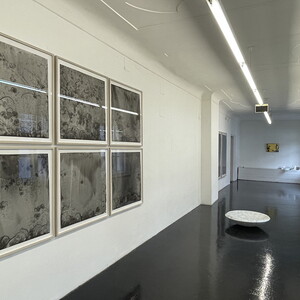 Wilhelm Scheruebl Minusaquarelle IV?X, Tusche, 2004 Tusche auf Papier,  75x75 cm  Gerahmt 86x86 cm 