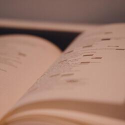 Jochen Höller,  * 1977 in Amstetten (AT), lebt in Wien (AT),  Wissen : Glauben, 2016,  Collage, Papier auf Karton, gerahmt: 114,6 x 182,5 cm; Auf der Ablage: (Holz): 182,5 x 18 cm: Die Bibel, die Lehren des Buddha, der Koran, die Upanishaden, die Tor