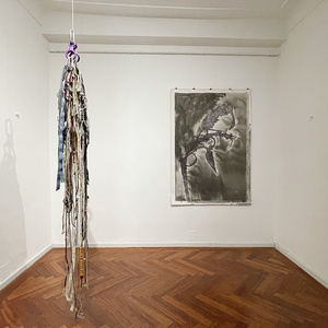 Wilhelm Scheruebl Schatten, 2004 Kugelschreiber und Tusche auf Leinwand, Glenﬁddich, Schottland 2004 160x113 cm