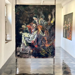 Guillaume Bruere, Dead & Alive. Alte Meister, 2021,  Ausstellungsaufbau. Foto: KULTUM/Andrea Hopper