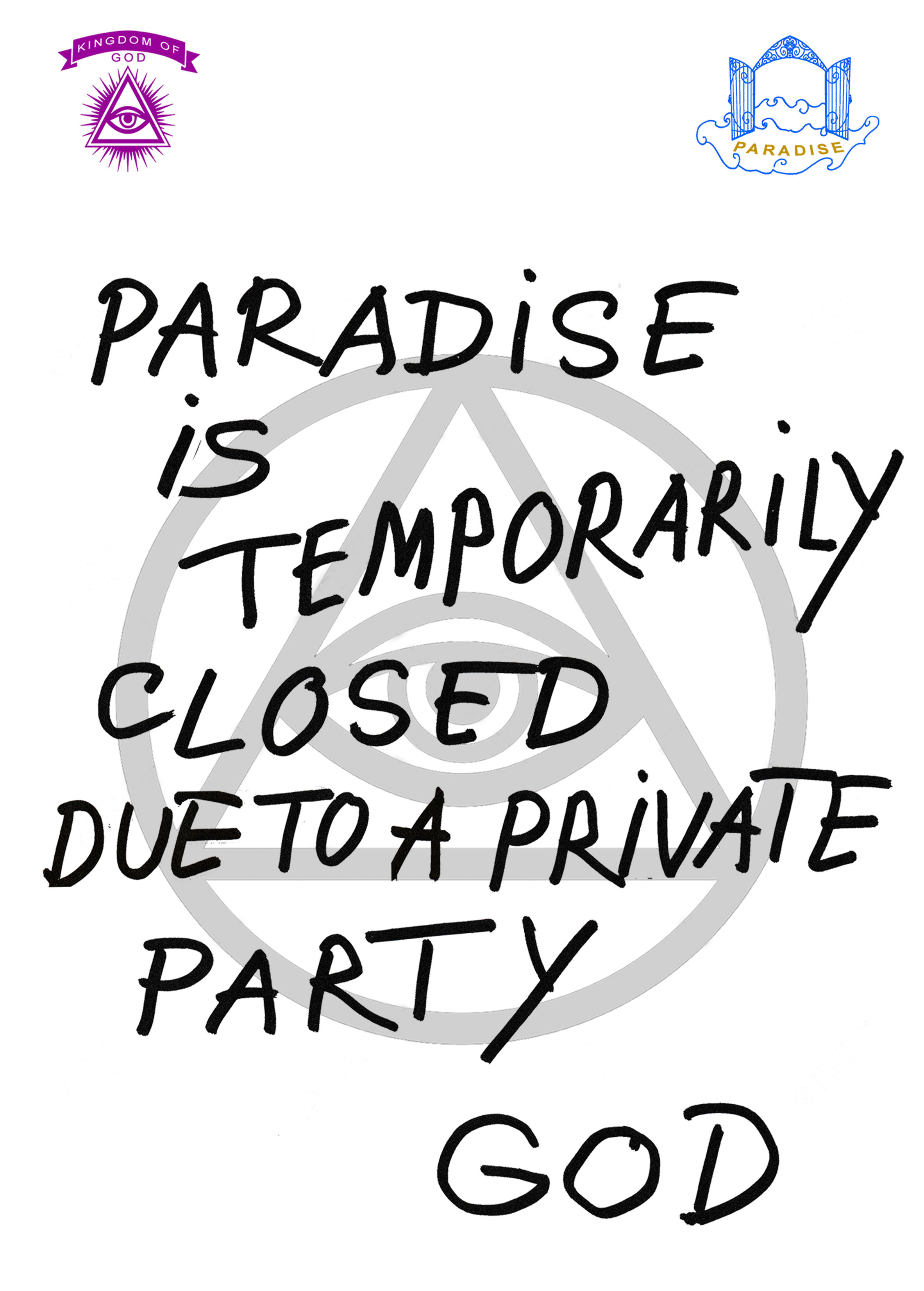 Ausstellungssujet „Paradise is temporarily closed’