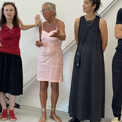 Künstler*innengespräch: Anneliese Schrenk und Michael Kienzer im Gespräch mit Kurator Johannes Rauchenberger in der Ausstellung: 'Was tun Skulpturen ohne Aufsicht?', 8.8.2026, Spiegelgitterhaus Gleisdorf, Hochsommer.art
