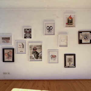 Zenita Komad_ Every Action that does not result in Love is the wrong Direction, 2023, Objektzeichnung, 30 x 40 cm, Sammlung Geberth |- Vergebung ist die größte Rache, 2023, 54 x 45 cm |- Aug um Aug und die ganze Welt wird erblinden, 2021, Objekt