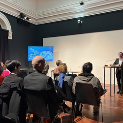 Eröffnungsabend der 4. Blumenbergtage zum Thema 'Überlebenskunst' und dem Werk 'Schiffbruch mit Zuschauer', 13. März 2026, KULTUM Graz,mit Barbara Rauchenberger, Thomas Ballhausen, Rüdiger Zill