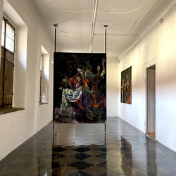 Guillaume Bruere, Dead & Alive. Alte Meister, 2021,  Ausstellungsaufbau. Foto: KULTUM/Andrea Hopper