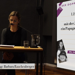 Der doppelte Gast: Franz Dodel - Mila Haugov?: 'Mit der Zeit wird selbst ein Papagei vermutlich'. Moderation: Barbara Rauchenberger KULTUM, 22.10.2020 Foto: KULTUM/Johannes Rauchenberger