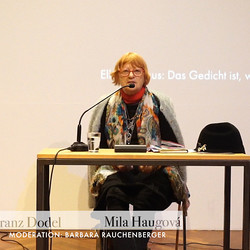 Der doppelte Gast: Franz Dodel - Mila Haugov?: 'Mit der Zeit wird selbst ein Papagei vermutlich'. Moderation: Barbara Rauchenberger KULTUM, 22.10.2020 Foto: KULTUM/Johannes Rauchenberger