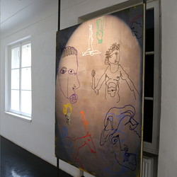 Guillaume Bruere, Dead & Alive. Alte Meister, 2021,  Ausstellungsaufbau. Foto: KULTUM/Andrea Hopper
