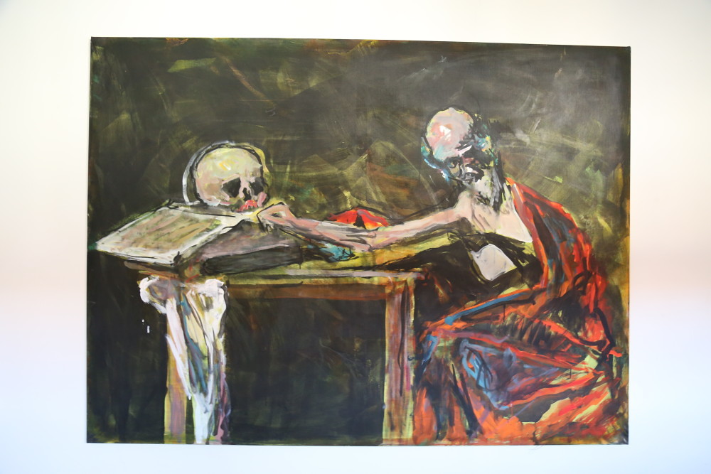 Guillaume Bruere, Dead & Alive. Alte Meister, 2021,  Ausstellungsaufbau. Foto: KULTUM/Andrea Hopper