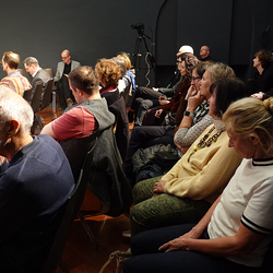 Eröffnungsabend der 4. Blumenbergtage zum Thema 'Überlebenskunst' und dem Werk 'Schiffbruch mit Zuschauer', 13. März 2026, KULTUM Graz,mit Barbara Rauchenberger, Thomas Ballhausen, Rüdiger Zill