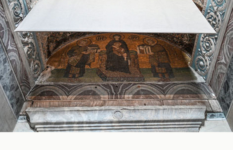 Istanbul 2020: Verdecktes Mosaik in der Hagia Sophia