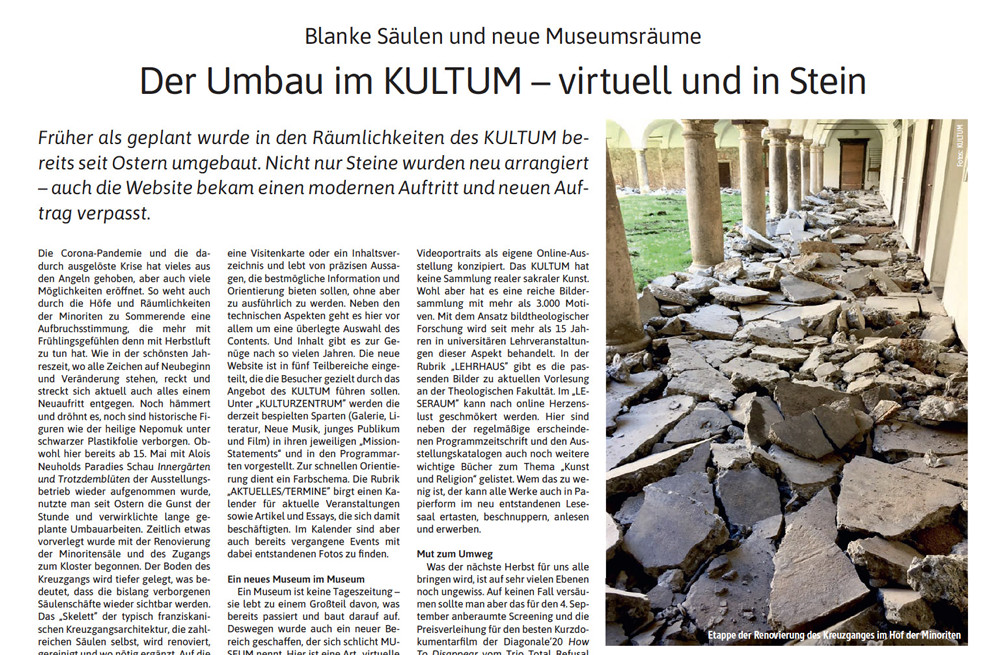 Kulturzeitung Ausgabe September 2020