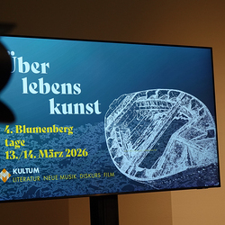 Eröffnungsabend der 4. Blumenbergtage zum Thema 'Überlebenskunst' und dem Werk 'Schiffbruch mit Zuschauer', 13. März 2026, KULTUM Graz,mit Barbara Rauchenberger, Thomas Ballhausen, Rüdiger Zill