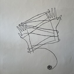 Aufbau der Ausstellung: 'SISTERS OF THE LABYRINTH' von Renate Kordon und Tamara Friebel, KULTUM Graz, 2.-23.März 2024  Foto: KULTUM/Johannes Rauchenberger