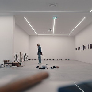 'Sonnentropfen am Bildzerriss der Welt. Rückschau und Jetztschau Durchtiefte Radierungen - gehöhte Bilder' von Alois Neuhold: Aufbau im Spiegelgitterhaus Gleisdorf