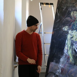 Guillaume Bruere, Dead & Alive. Alte Meister, 2021,  Ausstellungsaufbau. Foto: KULTUM/Andrea Hopper