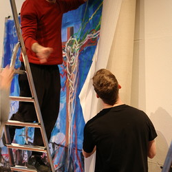 Guillaume Bruere, Dead & Alive. Alte Meister, 2021,  Ausstellungsaufbau. Foto: KULTUM/Andrea Hopper