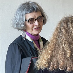 Eröffnung der Ausstellung: 'SISTERS OF THE LABYRINTH' von Renate Kordon und Tamara Friebel, KULTUM Graz, 2. März 2024. Foto: KULTUM/Johannes Rauchenberger