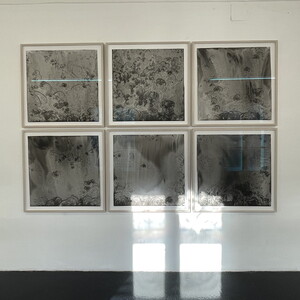 Wilhelm Scheruebl Minusaquarelle IV?X, Tusche, 2004 Tusche auf Papier,  75x75 cm  Gerahmt 86x86 cm 