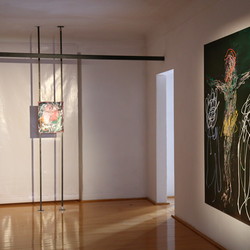 Guillaume Bruere, Dead & Alive. Alte Meister, 2021,  Ausstellungsaufbau. Foto: KULTUM/Andrea Hopper