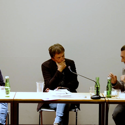 Doppelte Gäste: Thomas Ballhausen und Ferdinand Schmatz – 500 mg Orpheus Forte. | 17. November 2023 | Einführung: Barbara Rauchenberger  | Moderation des Gesprächs: Helwig Brunner. Foto: J. Rauchenberger