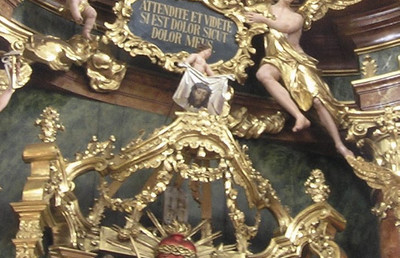 Basilika am Weizberg, Hochaltar von Veit Königer (1771), Pietà: Meister von Neustift (Ende 15. Jh.)