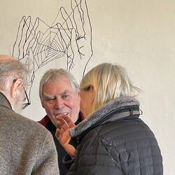 Eröffnung der Ausstellung: 'SISTERS OF THE LABYRINTH' von Renate Kordon und Tamara Friebel, KULTUM Graz, 2. März 2024. Foto: KULTUM/Johannes Rauchenberger